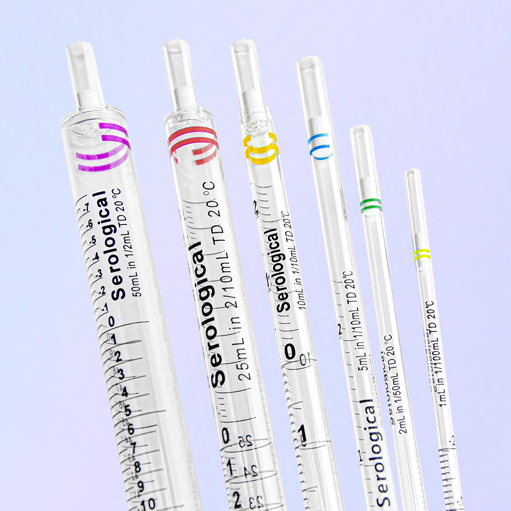 Set of labpro serological pipettes in various sizes.